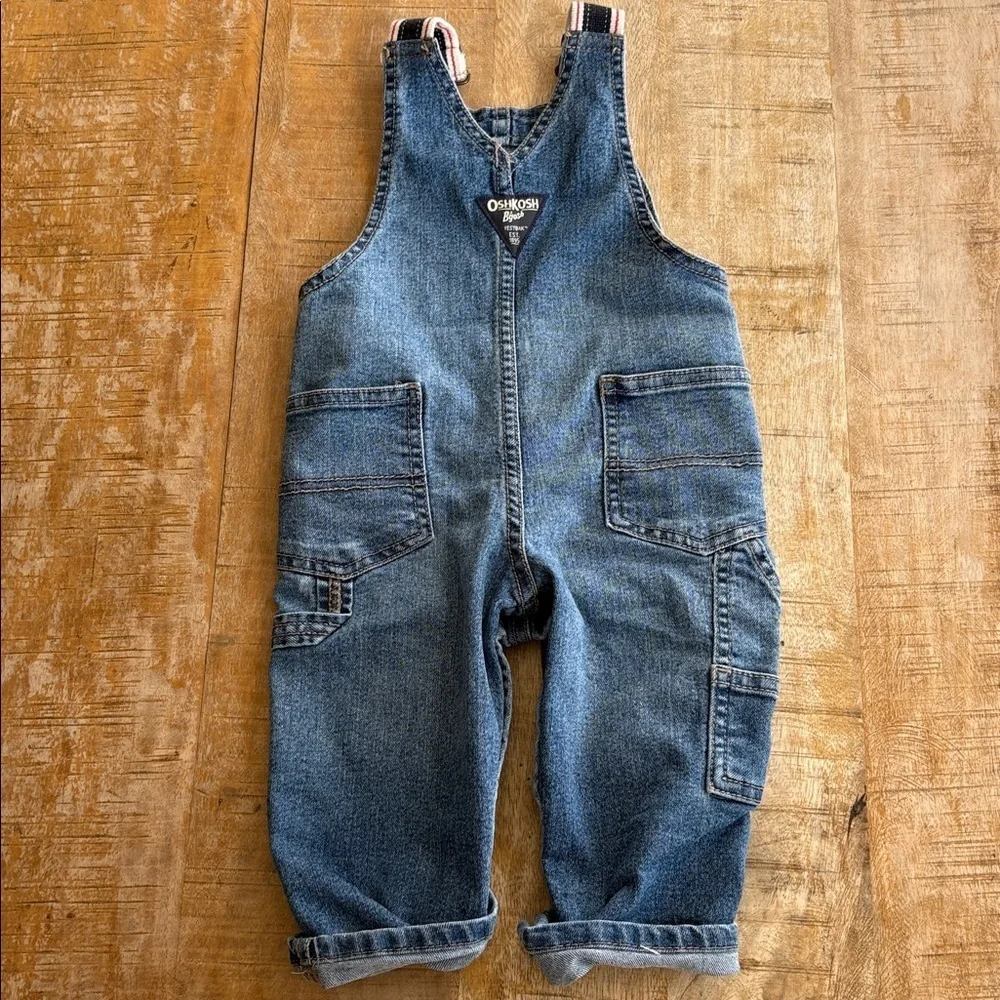 Oshkosh baby boy denim overalls 12m